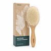 TRENFI Boar and Nylon Bristle Oval Hair Brush Red Oak