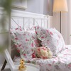 Meaning4 2-Pack Rose Floral Pillow Covers with Ruffle and Lace