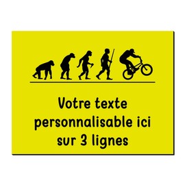 Mygoodprice Dekoschild Evolution BMX, aus Aluminium, personalisierbar, 20 x 15 cm oder 30 x 20 cm, Gelb