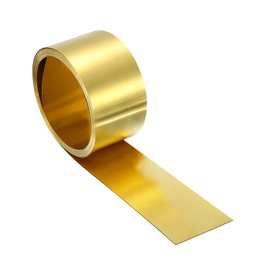 uxcell Brass Sheet Roll, 120" x 1" x 0.012" Metal Flashing Brass Foil Roll for Crafting, Electrical DIY Projects Repairs, Gold