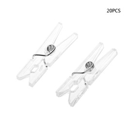 SUCHUANGUANG Pack of 20 Plastic Spring Clips Transparent Clothes Pegs Stage Background Photo Craft Wall Decoration Plastic