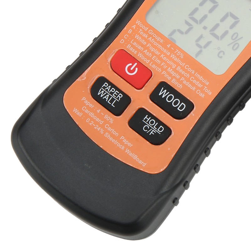 Wood Moisture Meter Temperature Detector Tester Digital Display Tool for