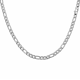 Speroto Men's Stainless Steel Necklace for Men Boys 6 mm/10 mm Figaro Chain, Hip-Hop Chain with Silver Gold Black, Length 50-60 cm, Stainless Steel