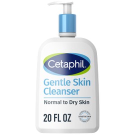 CETAPHIL, limpiador de piel suave hidratante para piel sensible seca a normal, 20 onzas, sin fragancia, sin jabón y sin espuma                        