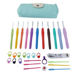 31 Piece Crochet Hooks Set Professional Ergonomic Crochet Hooks with Storage Case for Blankets Hats Rugs Pillows