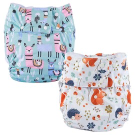 ReUseLife 2 Pieces Adjustable Washable Reusable Cloth Incontinence Underwears for Women and Men,Adult Cloth Diaper,Snap Closure,Waist 27-39 Inches