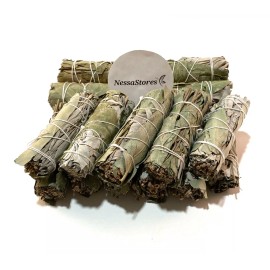 NessaStores CA White Sage + Eucalyptus Smudge Stick 4" Bundle (1 pc) #JC-167