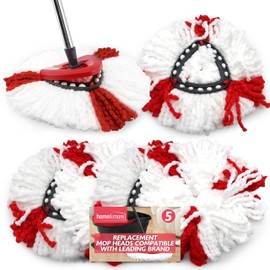 SOL 5pk Replacement Mop Heads Compatible with Leading Brands Mop Head Replacement, Absorbent Microfibre Streak-Free Cleaning in Home, Office & Commercial Use, Reusable Easy Installation Refills
