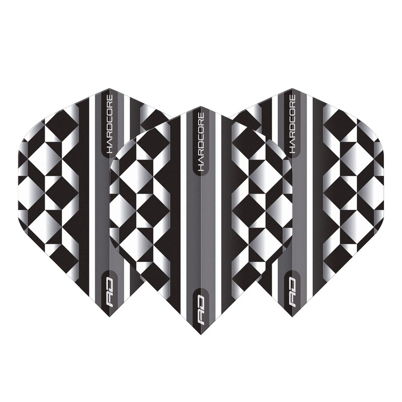 RED DRAGON Hardcore Radical White and Black Geometric Dart Flight