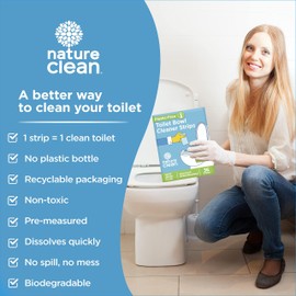Nature Clean Non-Toxic Toilet Bowl Cleaners Strips 36 count - 2 pack, Plastic-Free Packaging, Natural Toilet Cleaner Septic Safe, Refresh Toilets & Bathroom. No Splash