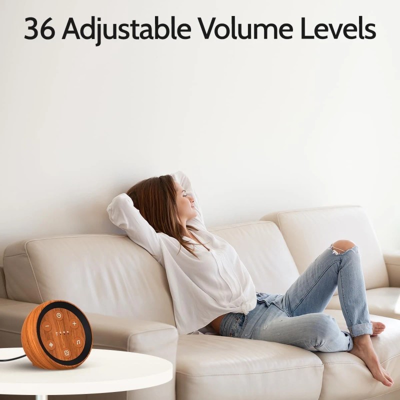SoundMe Sleep Sound Machine White Noise with 32 Wood Grain,