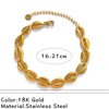 AIETUE Chunky Seashell Bracelets For Women, 18k Gold-plated Boho Cowrie