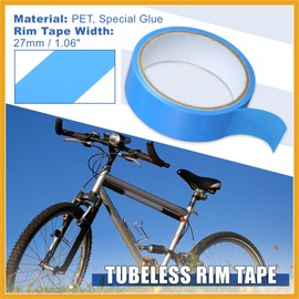Partuto Width 27mm Length 10m Tubeless Rim Tape Bike Rim Strip Tape Blue Replacement
