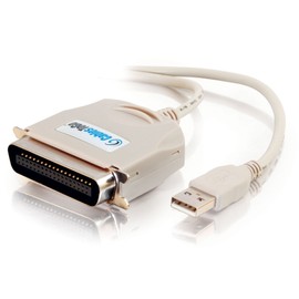C2G 16898 USB to Centronics 36 (C36) Parallel Printer Adapter Cable, Beige (6 Feet, 1.82 Meters)