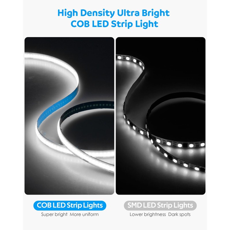 Aclorol USB COB LED Strip Light 1M Dimmable LED TV