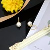 Classic Pearl Drop Earrings, Gold-Plated Hook, White Round Pearls, Lightweight