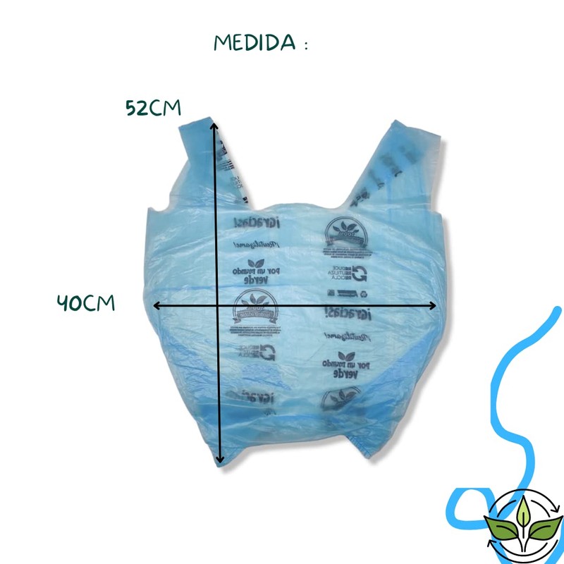 bolsas tipo camiseta oxobiodegradables resistentes multi proposito supermercado ecofriendly 100%