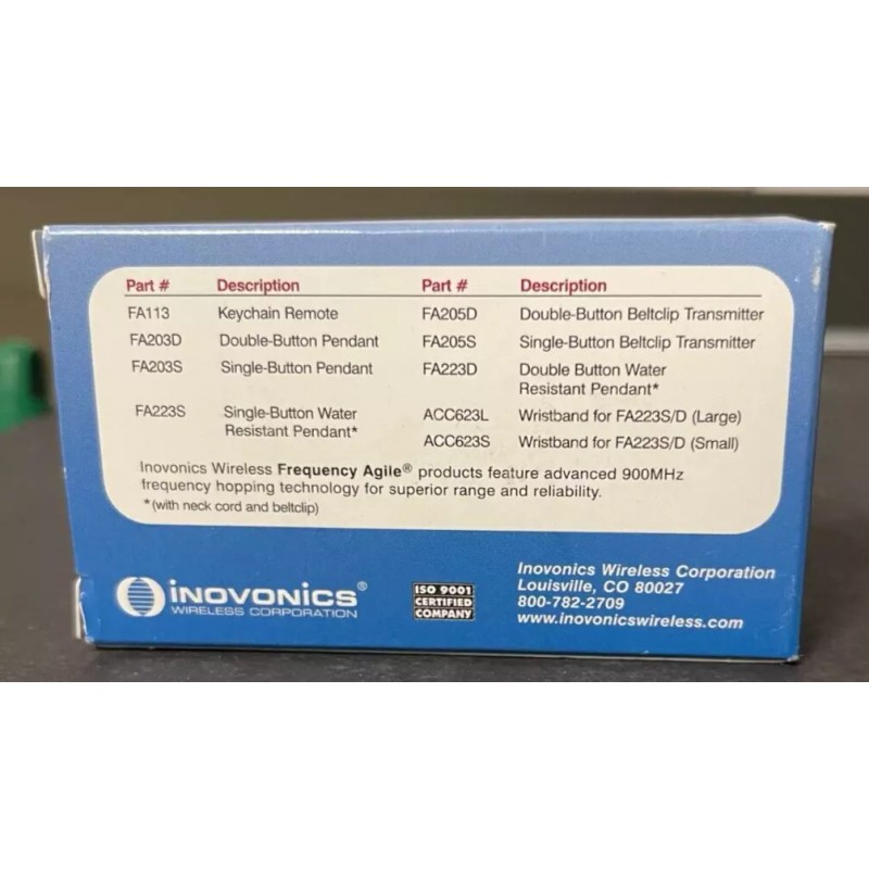 Inovonics Brand New Inovonics FA204 Wireless Pendant Transmitter w/ Neck