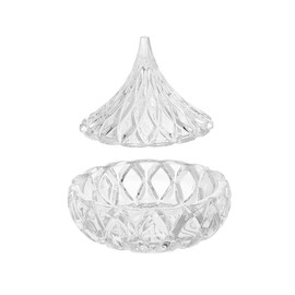 1Pcs 60ML 2OZ Clear Crystal Glass Candy Dish Small Decorative Candy Bowl Crystal Candy Jar Storage Case Candy Box Appetizer Tray with Lid for Home Kitchen Office Table