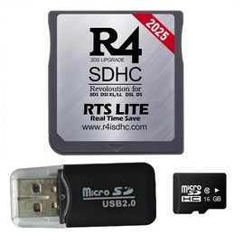 Pro Version 16GB Micro SDHC Dual Core Revolution Cartridge Compatible with New 2DS/3DS/LL/XL NDSL NDSI, Include a Card Adapter, NO Timebomb, Preloaded Plug and Play, Gold (Silver)
