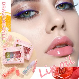 6pcs Lip Gloss Set, Fruit Flavored Moisturizing Lip Balm Lip Oil Set, Lip Plumper Extreme Roll on Lip Oil, Lipstick for Lips Moisturized and Plumper