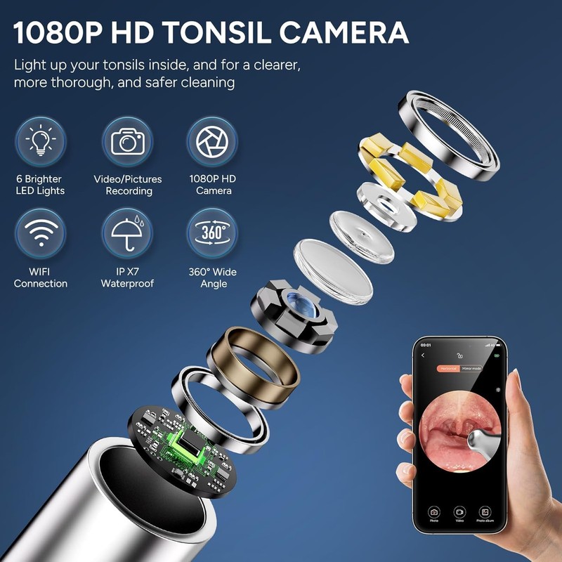 Tonsil Stone Remover with Camera - Upgraded Visual Tonsil Stone