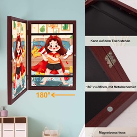 farout! Children's Art Picture Frame DIN A4 for Children's Drawings, Folding Frame, Children's Art Frame, Interchangeable Pictures, Ideal for Children's Pictures, Art Projects. (Black Single)