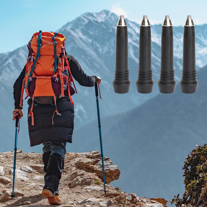 4Pcs Wear Resistant Walking Pole Metal Tips Strong Trekking Pole
