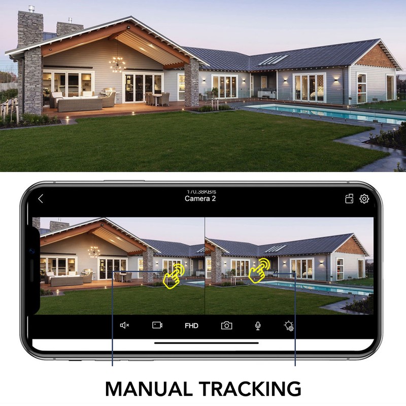 WiFi Security Camera Dual Lens HD Night Vision Remote Control