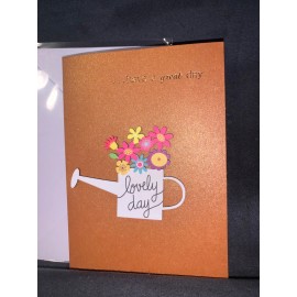 Unbranded Birthday Card Floral Watering Can Garden