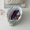 Quilted Makeup Bag, Cute Floral Cosmetic Bag for Women, Cotton