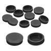 PATIKIL 3" Plastic Tubing End Caps, 12Pcs Round Hole Plug Insert for Round Iron Pipe Chair Leg Table Bookshelves Patio Furniture, Black
