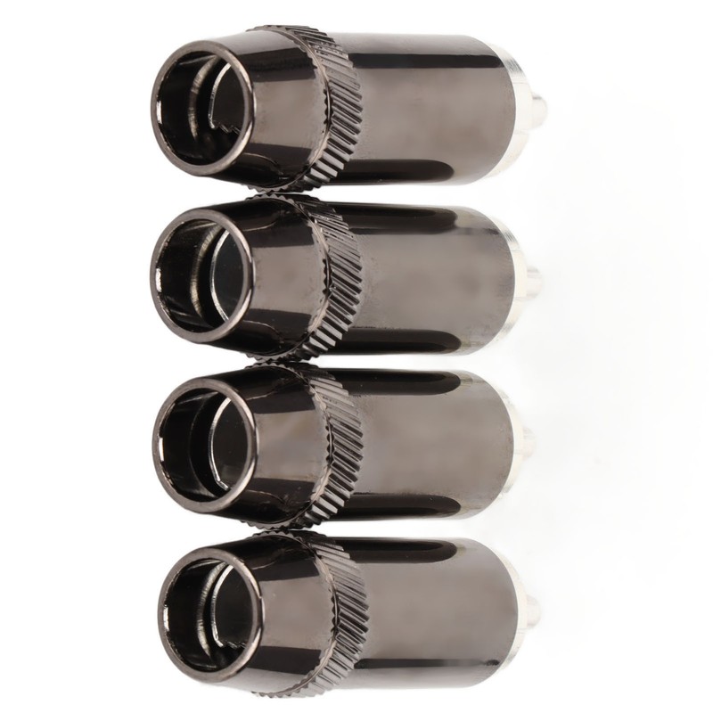 4pcs RCA Sound Plug Silver Plated RCA Male Plug Connector