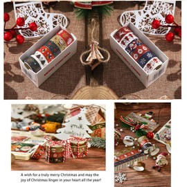 YVPSI 12Rolls Christmas Washi Tape Holiday Masking Tape Christmas Tape Snowflake Deer Christmas Tree Washi Tape Decorative Xmas Tape for Scrapbooking Crafts DIY Wrapping Gift Party Favors