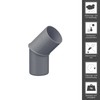 INEFA Rain Pipe Elbow 45 Degrees for Downpipe, PVC DN