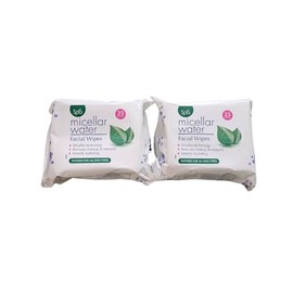 Crwp Micellar Water Facial Wipes, 25 Wipes, All Skin Types, Pack of 2 with crwp card.