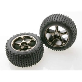 Traxxas 2470A Tires and Wheels, Black Chrome, Assembled, Bandit, 2-Piece