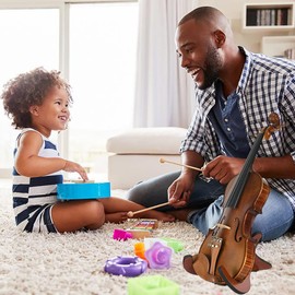 YOUDALIS Ukulele Stand, Guitar Stand, Wooden Guitar Holder, Foldable, Portable Violin Holder, Removable X-Frame for Mandolin and Smaller Equipment