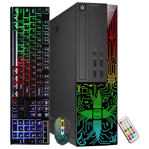 Dell OptiPlex Desktop Customized RGB Lights Computer, Intel i5 Quad-Core
