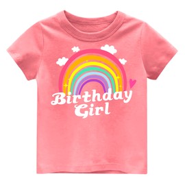 K-Acc Rainbow Birthday Girl Outfit – Shirt, Tutu Skirt, Hair Bow, Satin Sash – Costume for Girls Birthday Party (8 Years, Rainbow 1)