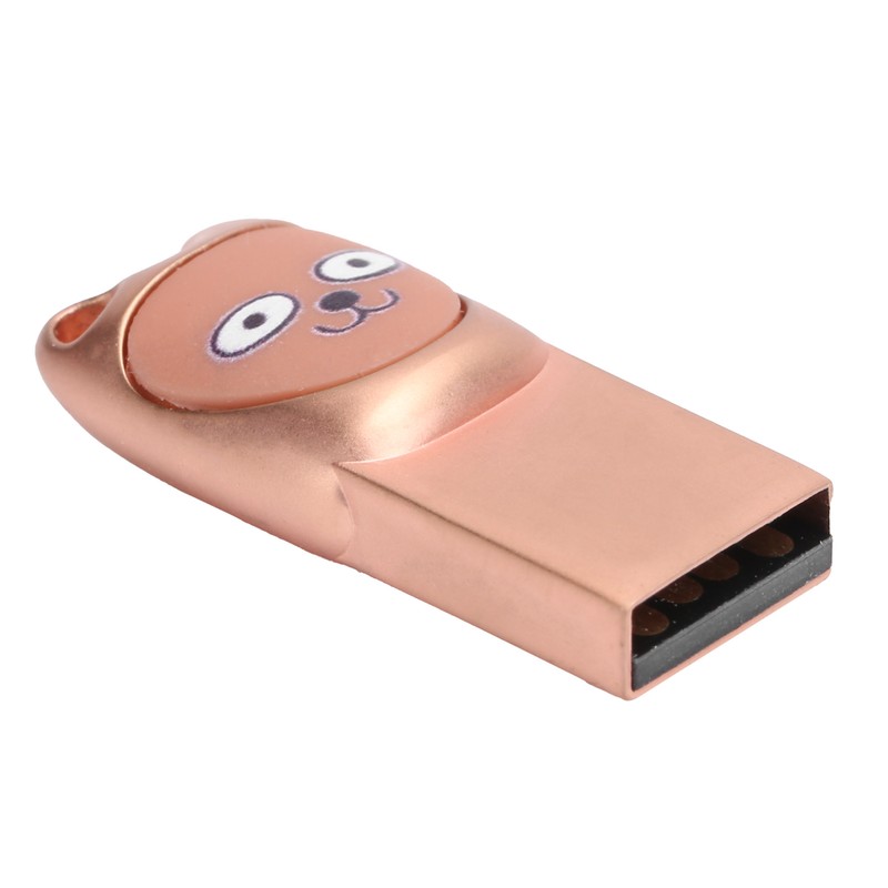 U Disk USB2.0 Memory Metal Flash Drive Cartoon 2‑in‑1 with