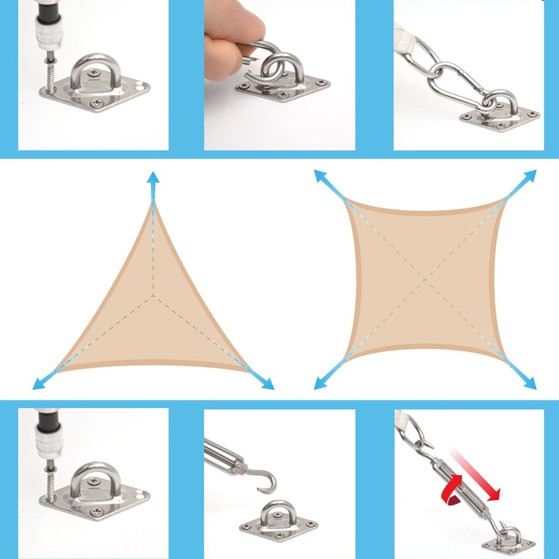 AMANKA Heavy Duty Mounting for Square Awning - Stainless Steel
