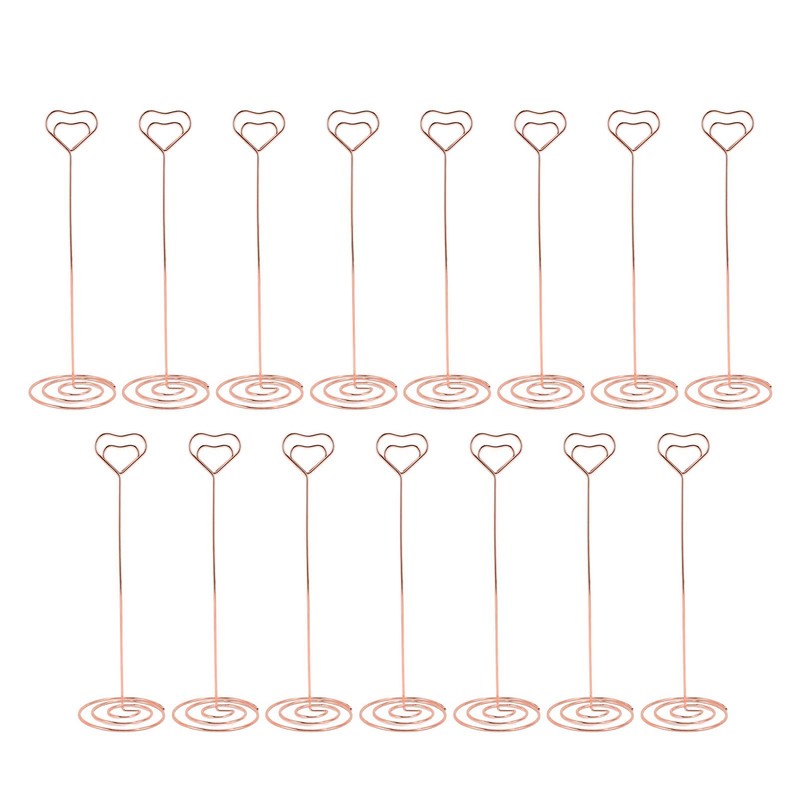 15PCS Table Number Holder 22cm Heart Shaped Iron Wire Picture