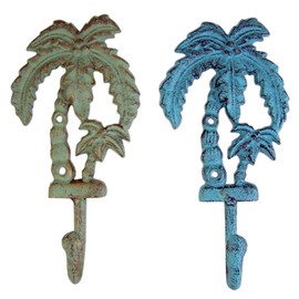 PDTXCLS HOMIEBUDS K-Musculo Palm Tree Cast Iron Wall Hooks 8 Inch (Set of 2)