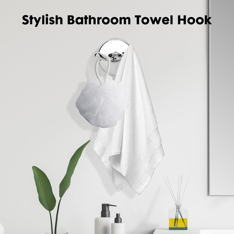 Ntipox Polished Chrome Towel Hooks Antique, 2 Pack Coat Robe