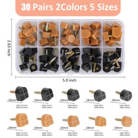 TcJ-Chen YEHAM 30 Pairs Women's High Heel Shoes Replacement Tips Pin, Round and Square Heel Repair Caps with 6" Heel Pliers for Repairing Shoes