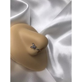 Unbranded Nose Cuff  Clip On Fake Non-Piercing Nose Ring - Butterfly Flower (Silver Color)