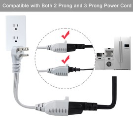 KUNCAN Appliance Power Extension Cord - 3 Prong Flat Wire SPT-3 14 AWG Heavy Duty Male to Female Extender Low Profile Grounded Cable for Major AC Unit, Air Conditioner, Refrigerator (25 Feet)