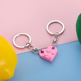 FrereFeter Matching Couples Stuff Brick Heart Keychain Valentines Day Gifts for Him Her Wife Husband Boyfriend Girlfriend