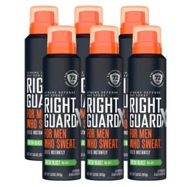 Right Guard Xtreme Defense Dry Spray Fresh Blast 3.8 Ounce Men (Pack of 6)